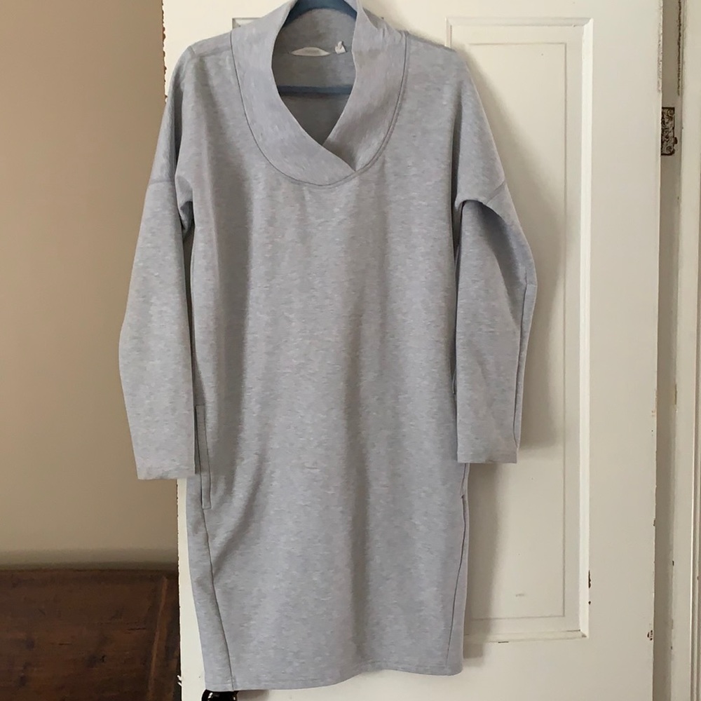 Athleta sweatshirt dress, light gray, large